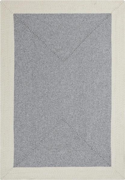 Northrugs Trenzado In- & Outdoor Teppich Wetterfest – Pflegeleicht Handmade-Look für Innen und Außen Gewebter Outdoorteppich Läufer für Balkon, Terrasse, Wohnzimmer, Garten – Grau Creme, 160x230