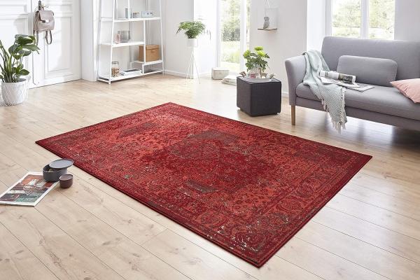 Kurzflor Teppich Plume Rot Braun - 160x230x0,9cm