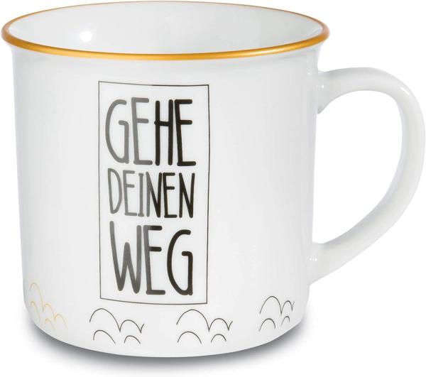 NICI Tasse Gehe Deinen Weg Metallic, Kaffeetasse, Becher, Porzellan, Bunt, 45013