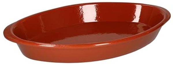 MamboCat Auflaufform Ovale Auflaufform Boris Ton 39x23 cm Größe L Mittelalter, Steingut