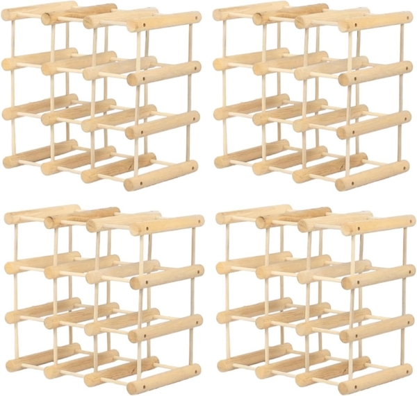 Modo24 Flaschenregal RW7 Eiche Nadelholz Massivholz Für 12 bis 76 Flaschen oder mehr, Weinregal Modular Flaschenregal Weinständer Flaschenständer