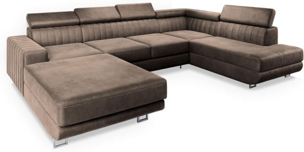 Masseno Ecksofa SIENA mit Schlaffunktion U-Form, Sofa mit Bettkasten