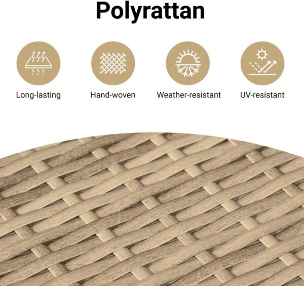 vidaXL 8-tlg. Garten-Sofagarnitur mit Kissen Beige Poly Rattan 3255156 Bild 4