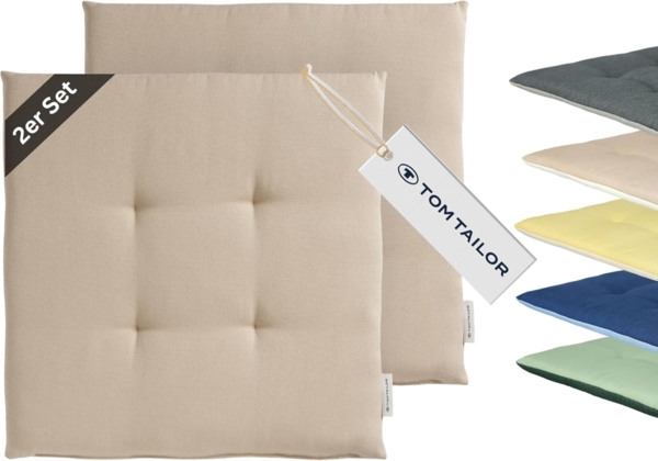 TOM TAILOR Stuhlkissen DOVE CHAIRPAD Outdoor Sitzkissen, 40 x 40 cm in Beige