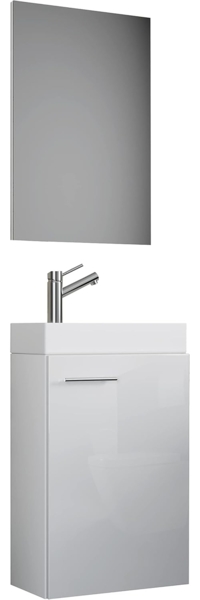 VCM Badmöbel Waschtisch Slito 914133 Weiß B. 41 x H. 130 x T. 22 cm