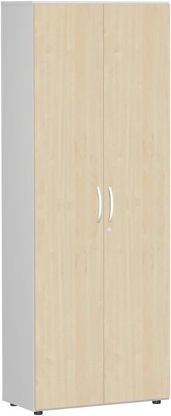 Garderobenschrank mit ausziehbarem Garderobenhalter, 80x42x216cm, Ahorn Lichtgrau