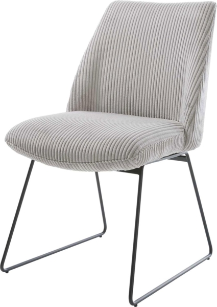 Esszimmerstuhl Elso-Flex Cord Silbergrau Kufengestell Schwarz Taschenfederkern