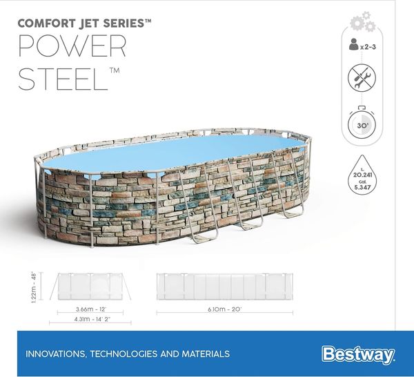 Bestway Pool-Set Power Steel Comfort Jet Series Oval 610x366x122 cm 92855 Bild 17