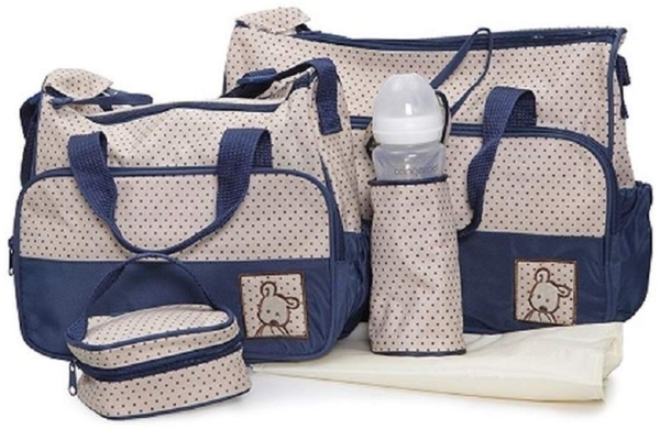 Moni Wickeltasche Stella, Set mit Wickelunterlage, Isoliertasche f. Babyflaschen blau Bild 2