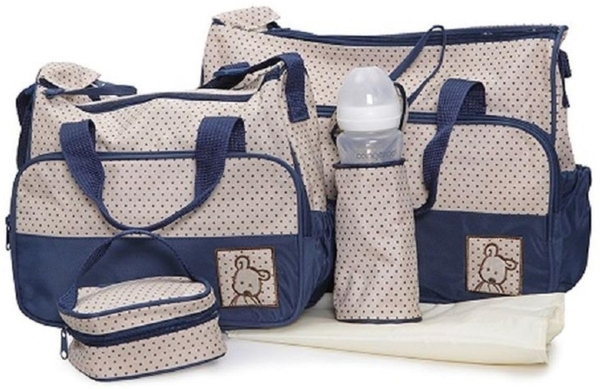 Moni Wickeltasche Stella, Set mit Wickelunterlage, Isoliertasche f. Babyflaschen blau Bild 1