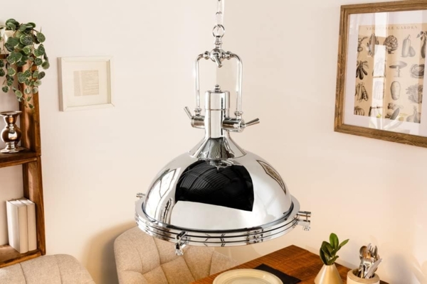 riess-ambiente Hängeleuchte INDUSTRIAL 45cm silber, ohne Leuchtmittel, Wohnzimmer · Metall · Esszimmer · Industrial Bild 4