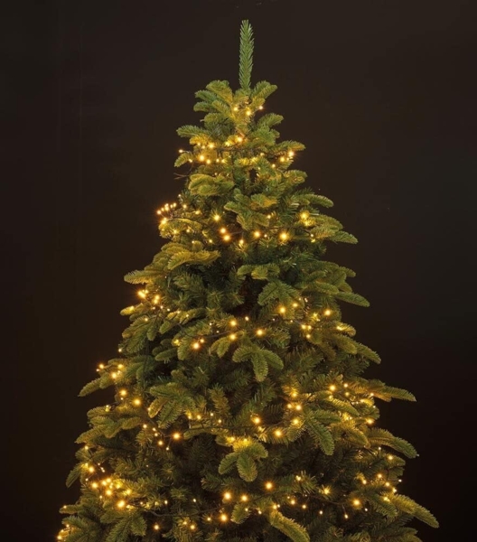 1-2 GLOW Lichterkette Weihnachtsbaum 150cm Warmweiß 400 LED Timer Schnellmontage