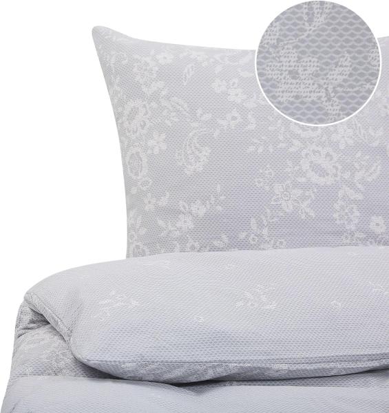 Bettwäsche-Set MORNINGSIDE 155x220 cm Baumwoll-Satin Grau