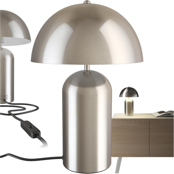 tectake Schreibtischlampe Retro-Tischlampe, Kleine Retro-Tischleuchte im angesagten 70er-Jahre Pilzdesign