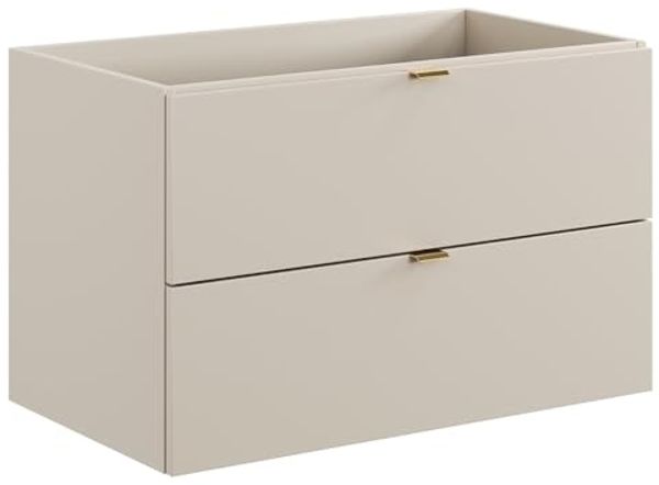 Lomadox Waschbeckenschrank DURANGO-56 Waschtischunterschrank, 60cm, kaschmir, 2 Schubladen