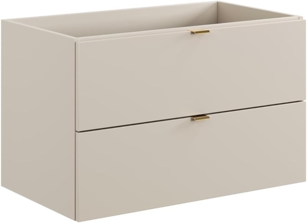 Lomadox Waschbeckenschrank DURANGO-56 Waschtischunterschrank, 60cm, kaschmir, 2 Schubladen