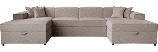 Wohnlandschaft Sokoz U Boucle (Farbe: Coral 50)