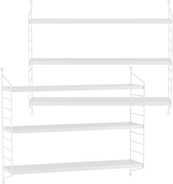 en.casa 'Strängnäs' Modulares Wandregal, Stahl weiß, 50 x 60 x 15 cm