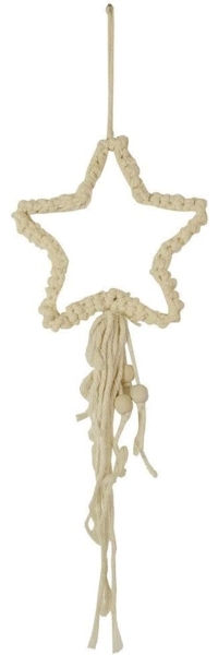 Makramee Stern Anhänger Baumwolle 16cm Boho Christbaumschmuck Weihnachtsdeko