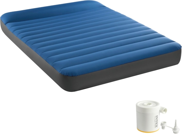 Intex Full Dura-Beam Premaire Campingmatratze mit USB150, aufgeblasene Größe: 1,37x1,91 m x 22 cm (64012)