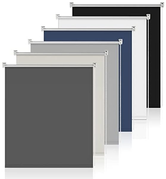 Verdunklungsrollo Klemmfix Rollo ohne Bohren Dunkelgrau B60 x H150cm-Stoffbreite 55cm Fenster Verdunkelung Jalousie Jalousien Sonnenschutz Fenster innen ohne Bohren