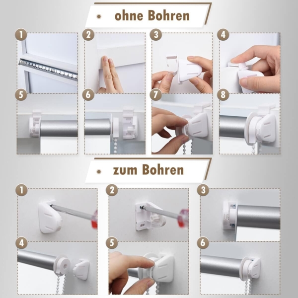 Verdunklungsrollo Klemmfix Rollo ohne Bohren Dunkelgrau B60 x H150cm-Stoffbreite 55cm Fenster Verdunkelung Jalousie Jalousien Sonnenschutz Fenster innen ohne Bohren Bild 6