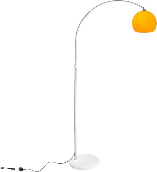 CCLIFE LED E27 Bogenlampe höhenverstellbar Marmorfuß weiß orange Stehlampe Stehleuchte Standleuchte Bogenleuchte Bogenstandleuchte, Farbe:Orange