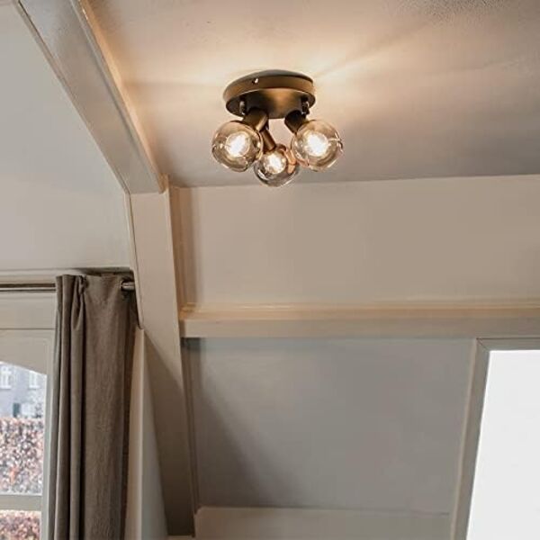 Qazqa LED Aufbaustrahler Vidro, ohne Leuchtmittel, Warmweiß, QAZQA Aufbau­spot, e14, Schwarz, Glas, Art Deco