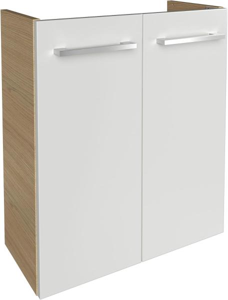 Fackelmann SBC B. STYLE Waschbeckenunterschrank 55 cm, Braun hell/Weiß, 2 Türen