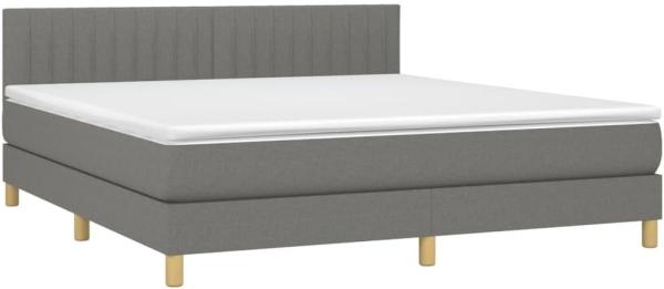 vidaXL Boxspringbett mit Matratze Dunkelgrau 160x200 cm Stoff 3140786