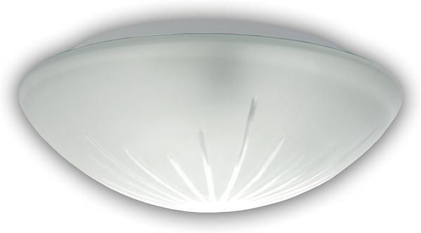 LED-Deckenleuchte / Deckenschale rund, Schliffglas satiniert, Ø 30cm