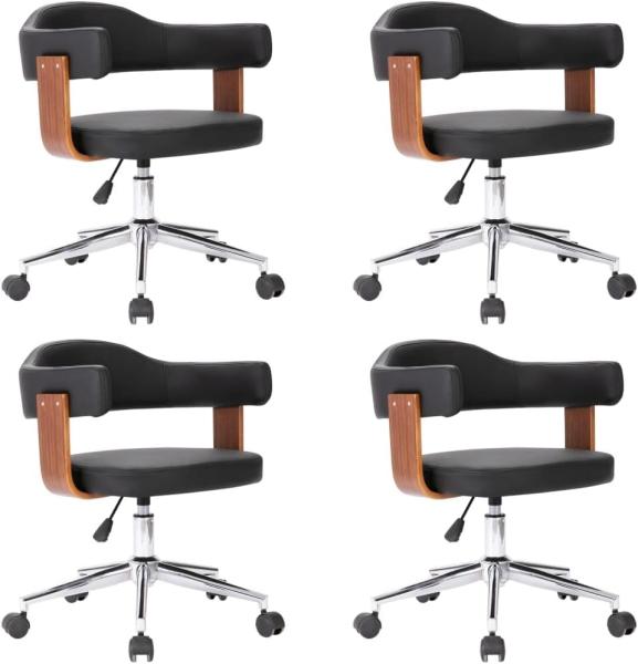 vidaXL Esszimmerstühle 4 Stk. Drehbar Bugholz und Kunstleder 3054891