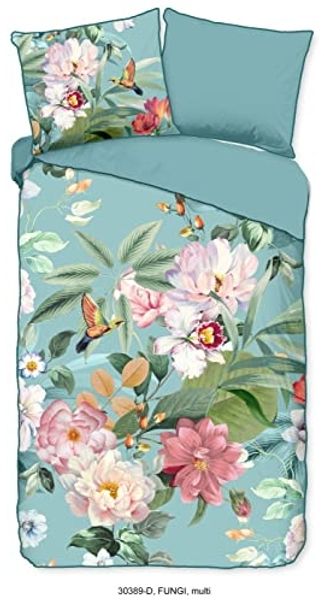 Descanso Mako Satin Bettwäsche 2 teilig Bettbezug 155x220 cm Kissenbezug 80x80 cm Fungi Multi