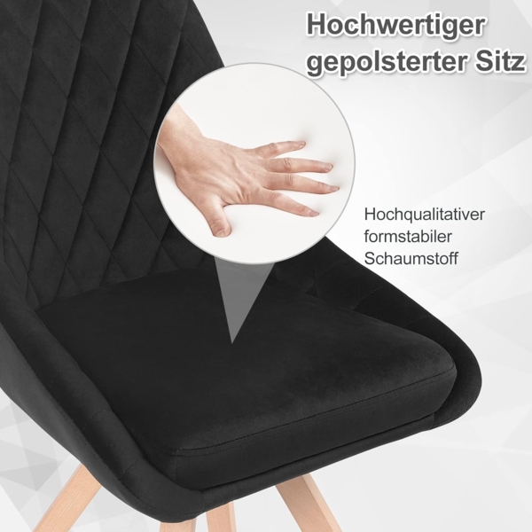 Woltu Esszimmerstuhl (2 St), Küchenstuhl drehbar, Beine aus Buchenholz Bild 7
