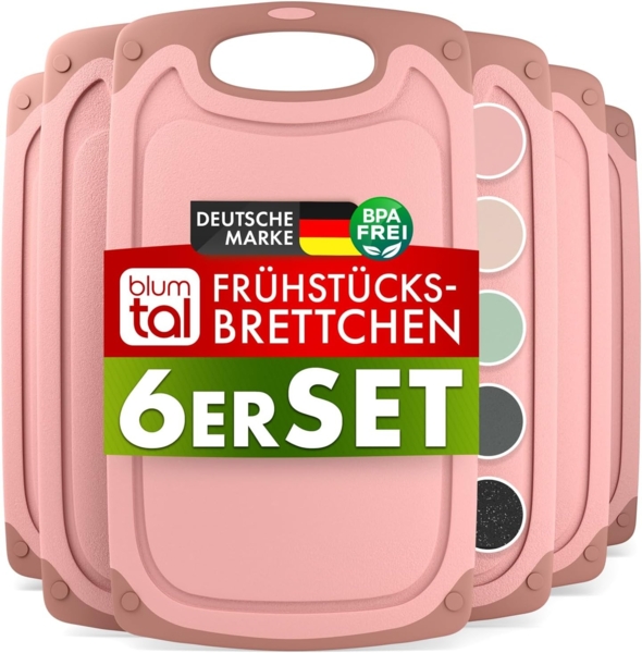 Blumtal Frühstücksbrett Blumtal Frühstücksbrettchen Kunststoff 25x15 im Set spülmaschinenfest, (6-St)