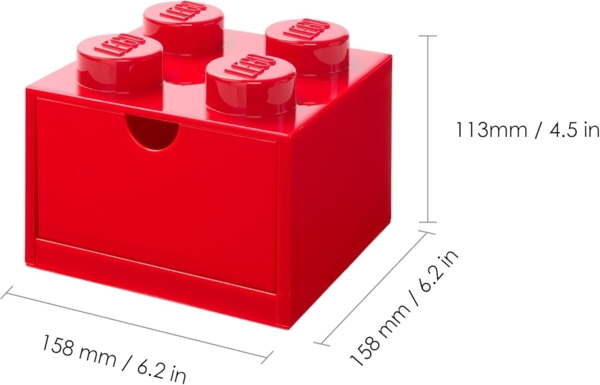 Room Copenhagen 'LEGO Schreibtischschublade' Aufbewahrungsbox rot Bild 3
