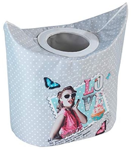 WENKO 62061100 Wäschesammler Crazy Love--Wäschekorb Fassungsvermögen: 53 l, 57 x 54 x 33 cm, mehrfarbig