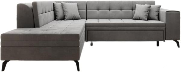 Designer Sofa Lania mit Schlaffunktion Samt Grau Links