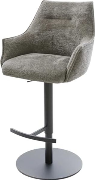 Barstuhl Alja-Flex Bouclé Soft Schlamm Drehfuß höhenverstellbar Metall Schwarz Taschenfederkern