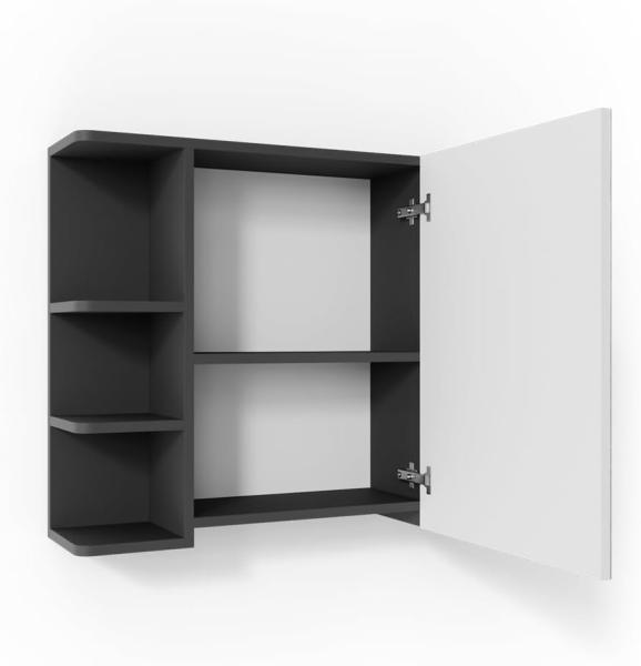 VICCO Spiegelschrank FYNN 80 x 64 cm Anthrazit - Badezimmerspiegel Spiegel Hängespiegel Badspiegel