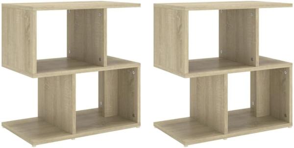 vidaXL Nachttische 2 Stk. Sonoma-Eiche 50x30x51,5 cm Holzwerkstoff 806371