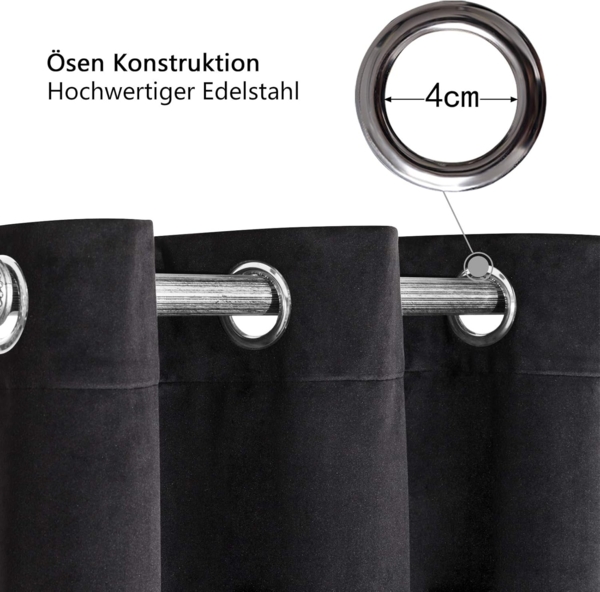 Woltu Verdunkelungsvorhang (2 St), Stangendurchzug, verdunkelnd, mit Ösen blickdicht Bild 3