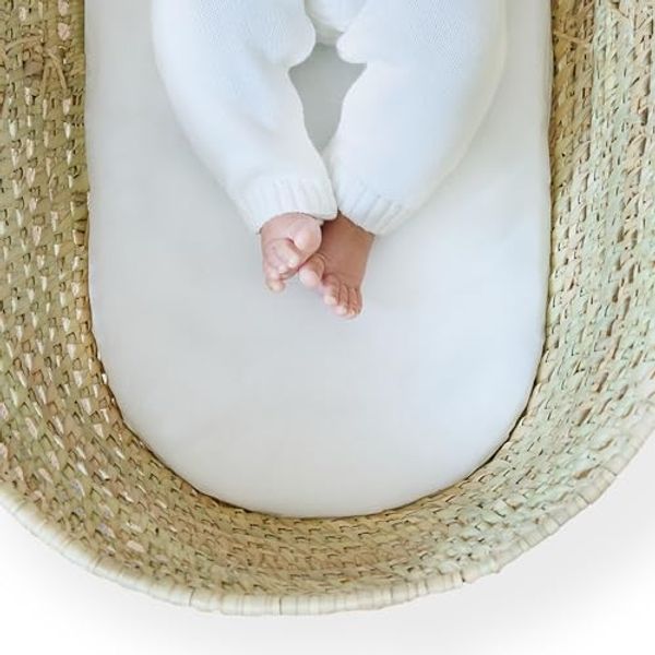 Clair de Lune Matratze für Babykörbchen/Noah Pod, Fasermatratze mit wasserdichtem Bezug, Babybett-Matratze, 74x28 cm