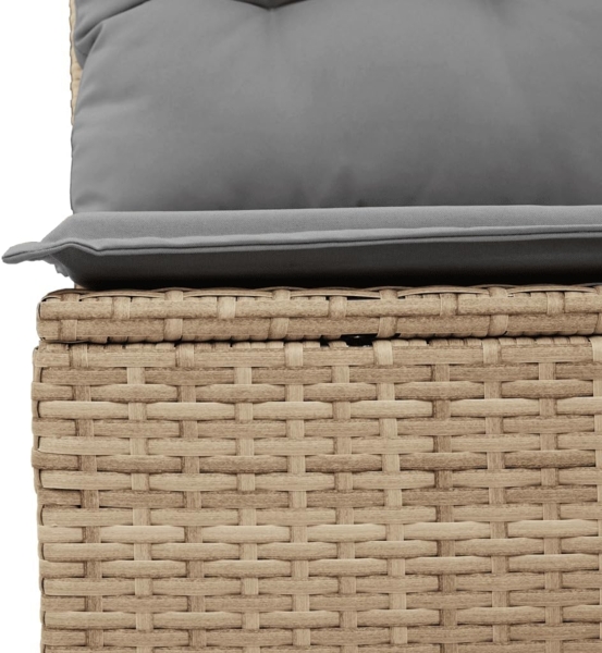 vidaXL 8-tlg. Garten-Sofagarnitur mit Kissen Beige Poly Rattan 3251696 Bild 8