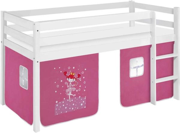 Lilokids 'Jelle' Spielbett 90x200 cm, Zauberfee, Kiefer massiv, mit Vorhang Bild 1