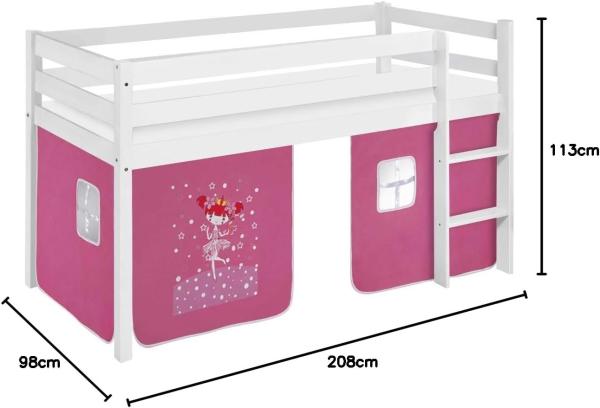 Lilokids 'Jelle' Spielbett 90x200 cm, Zauberfee, Kiefer massiv, mit Vorhang Bild 2