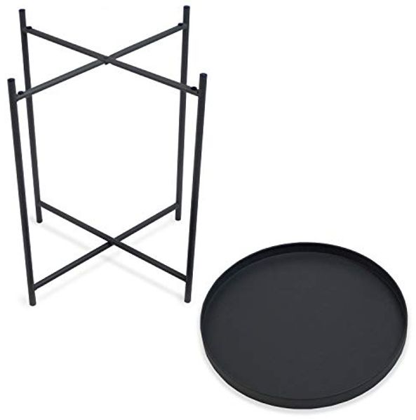 Tabletttisch rund Ø38cm H50cm Metall Schwarz Bild 5