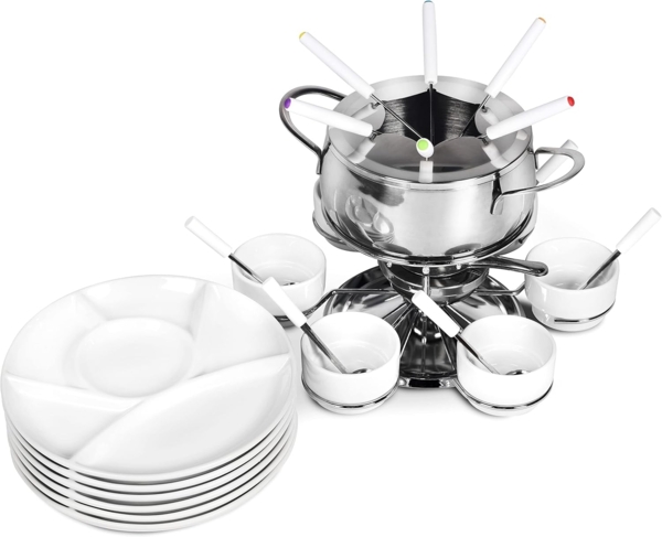 Ribelli Fonduetopf Fondue-Set 28-teilig