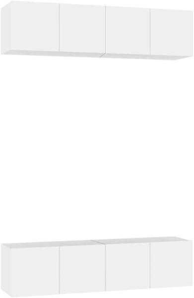 vidaXL TV-Schränke 4 Stk. Weiß 60x30x30 cm Holzwerkstoff 3074450
