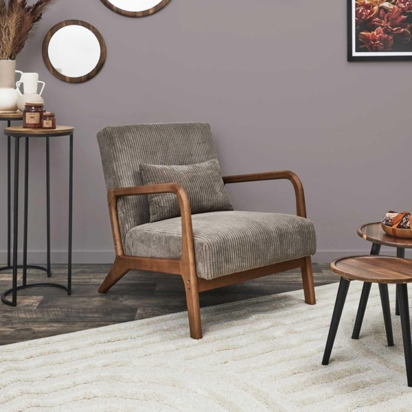 HOME DECO FACTORY, HD0348, Cotele Scott Wohnzimmersessel, Weichheit, Möbel, Sitz, Sofa und Sessel, 64,5 x 75 x 83,5 cm, Sitzhöhe 43 cm, Taupe, Mol, TU Bild 2